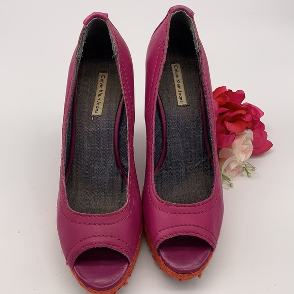 Callvin Klein Jeans High Wedge Shoe - Picture 2 of 9